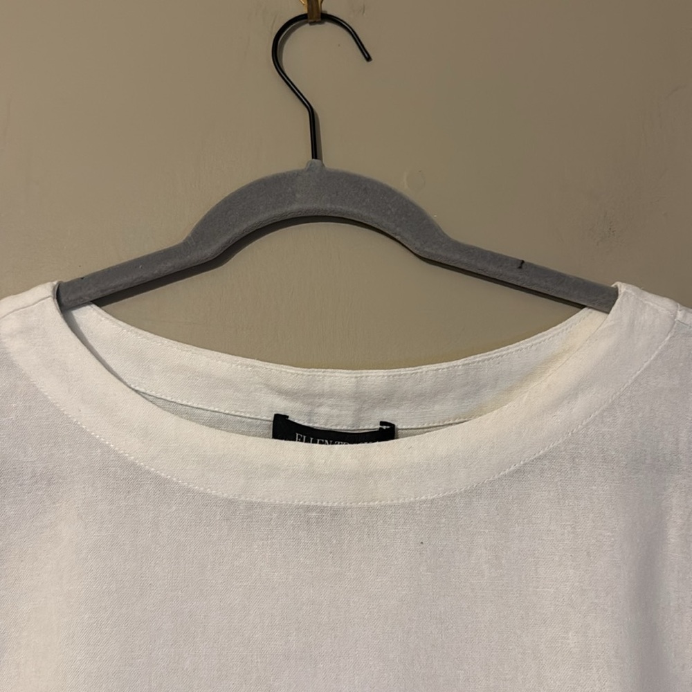 NWT- Ellen Tracy Scalloped Crop Tank, white, size small - Picture 7 of 10